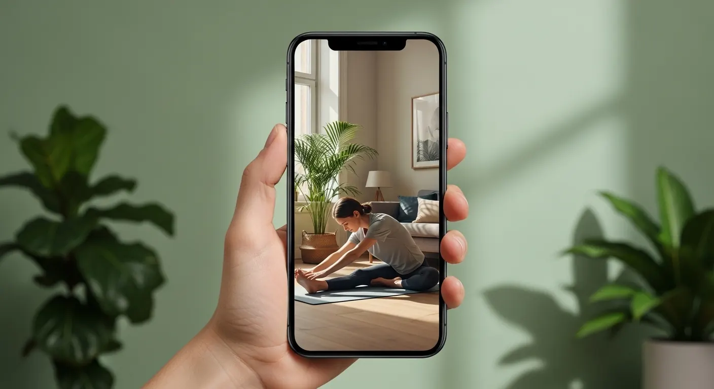 Hand holding mobile with NeuroLife session